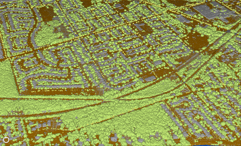 A screenshot of LiDAR from ArcGIS Pro