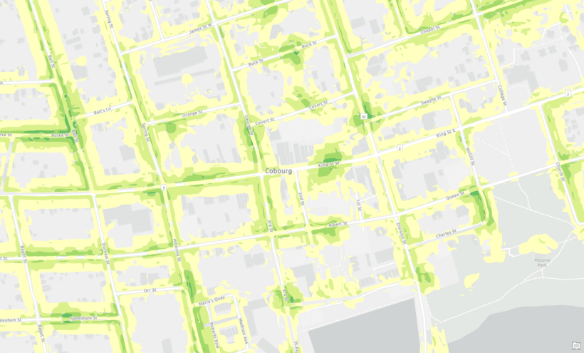 A screenshot of suitability layers from ArcGIS Pro